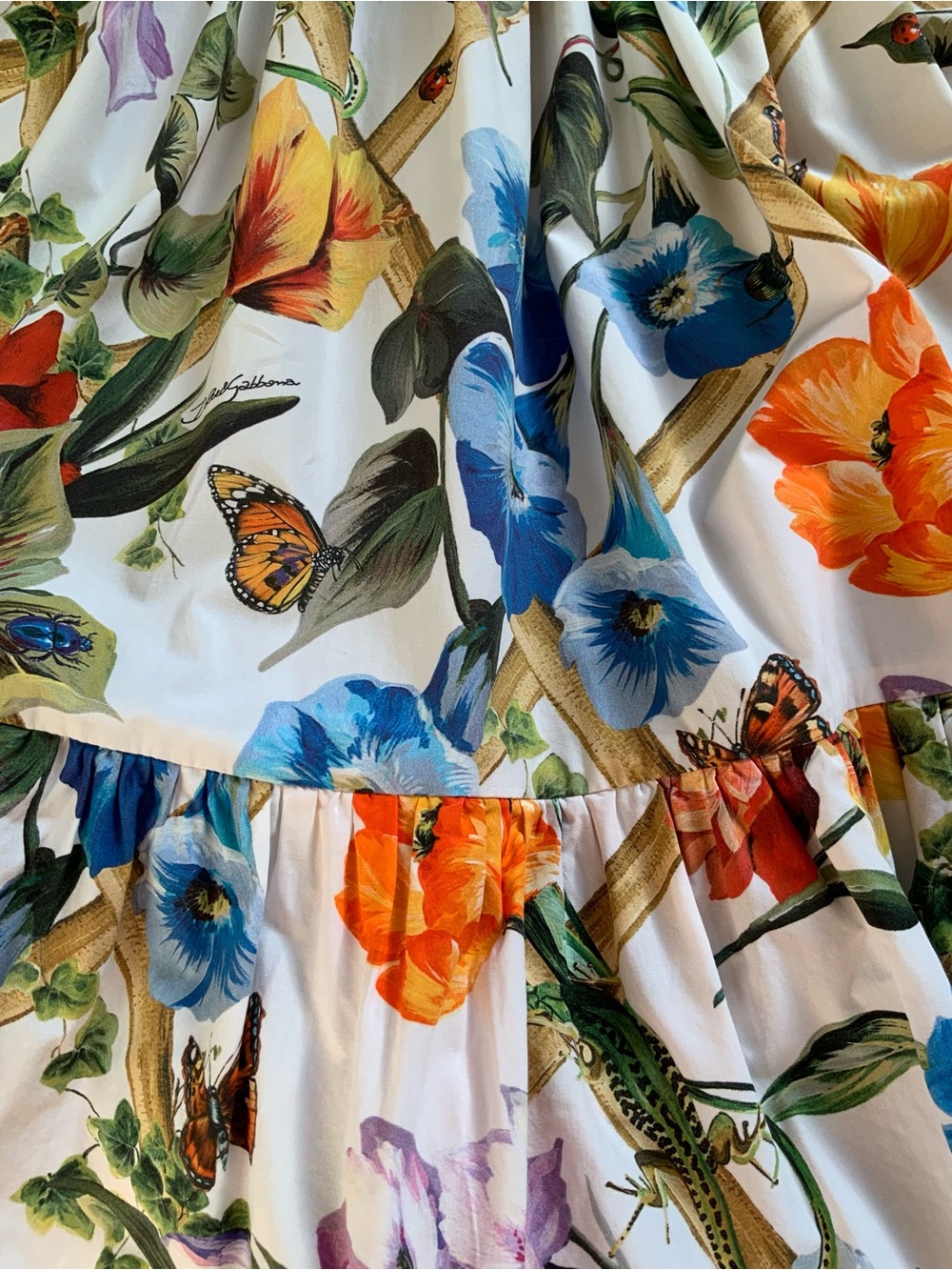 DOLCE & GABBANA Flower print cotton poplin dress - Picture 7 of 9